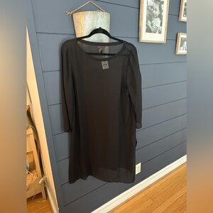 J Jill Silk Bikini Swim Cover Up black Dress  NWT medium